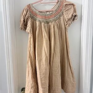 Free People Poet Mini Dress Orange Gingham
